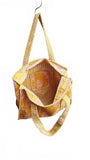 Hand made Vera Tucci Patterned Indian Cotton Zip Closure Tote Bag 17x17 Inches