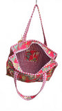 Hand made Vera Tucci Patterned Indian Cotton Zip Closure Tote Bag 17x17 Inches