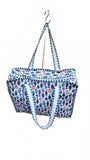 Hand made Vera Tucci Patterned Indian Cotton Zip Closure Tote Bag 17x17 Inches