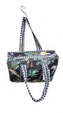 Hand made Vera Tucci Patterned Indian Cotton Zip Closure Tote Bag 14x14x4 Inches