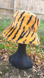 Tiger Print Patterned Fluffy Fleece Lined Bucket Hat For Winter (ADULT & CHILD SIZES)
