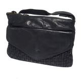 BRENNAN WASHED WOVEN LEATHER – Luxus-Clutch-Tasche aus gewaschenem Leder NEU 