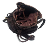 CASSANDRA - Style 104 - Luxury Washed Cross Body Drawstring Closure Leather  Bucket Bag NEW
