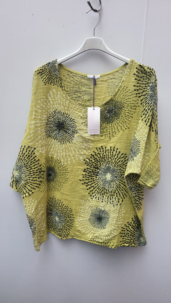 PEACOCK PATTERN COTTON TOP