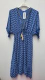 ROPE FRONT PATTERNED DRESS