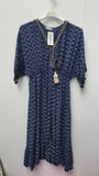 ROPE FRONT PATTERNED DRESS