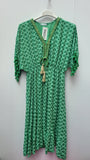 ROPE FRONT PATTERNED DRESS