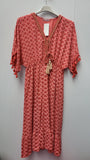 ROPE FRONT PATTERNED DRESS