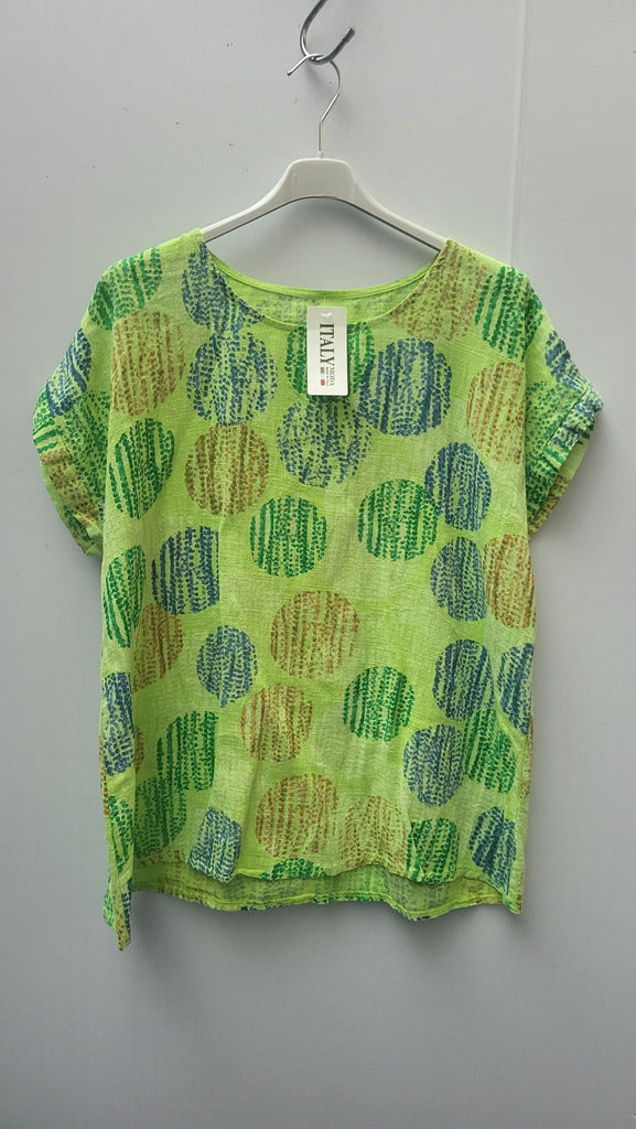 ABSTRACT AVOCADO PATTERN COTTON TOP