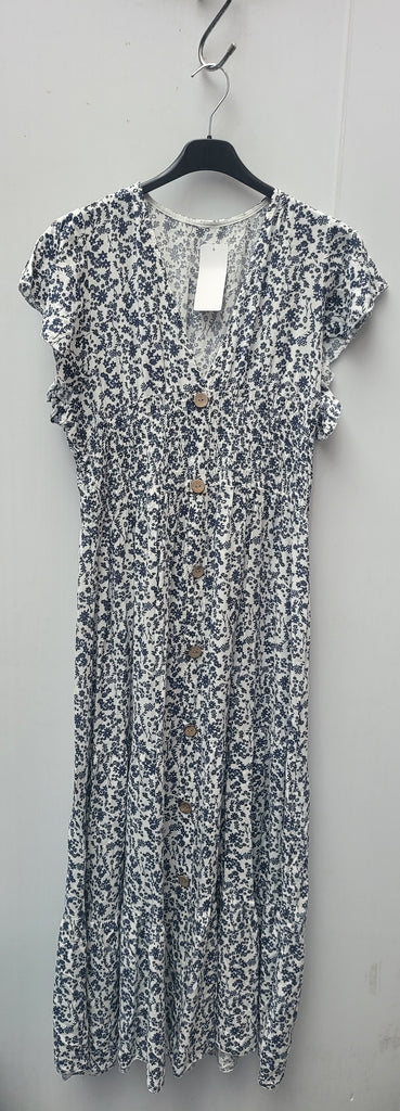 BUTTON FRONT PATTERNED DRESS