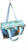 Hand made Vera Tucci Patterned Indian Cotton Zip Closure Tote Bag 17x17 Inches