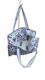 Hand made Vera Tucci Patterned Indian Cotton Zip Closure Tote Bag 17x17 Inches