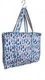 Hand made Vera Tucci Patterned Indian Cotton Zip Closure Tote Bag 17x17 Inches