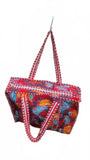 Hand made Vera Tucci Patterned Indian Cotton Zip Closure Tote Bag 17x17 Inches