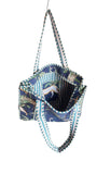Hand made Vera Tucci Patterned Indian Cotton Zip Closure Tote Bag 17x17 Inches
