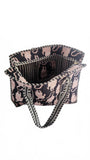 Hand made Vera Tucci Patterned Indian Cotton Zip Closure Tote Bag 17x17 Inches