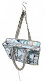 Hand made Vera Tucci Patterned Indian Cotton Zip Closure Tote Bag 17x17 Inches