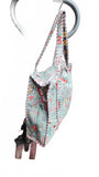 Hand made Vera Tucci Patterned Indian Cotton Zip Closure Tote Bag 17x17 Inches