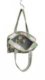 Hand made Vera Tucci Patterned Indian Cotton Zip Closure Tote Bag 14x14x4 Inches