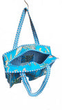 Hand made Vera Tucci Patterned Indian Cotton Zip Closure Tote Bag 17x17 Inches