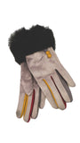 Handschuhe mit Pelzbesatz aus Felicity-Kunstwildleder – G08