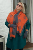 Scarves GAIA - TREE OF LIFE SCARF - Vera Tucci OriginalsAccessories ORANGE/DARK GREY
