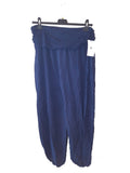 Trousers CAIRO Harlem Pants Plain Viscose Trousers - Vera Tucci OriginalsLondon Clothing NAVY