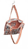 Hand made Vera Tucci Patterned Indian Cotton Zip Closure Tote Bag 17x17 Inches