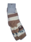 VERA TUCCI STRIPED BEAR DESIGN FLUFFY WOMEN'S WINTER SOCKS RMD2305-09-3 NEW FOR AW23!