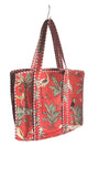 Hand made Vera Tucci Patterned Indian Cotton Zip Closure Tote Bag 17x17 Inches