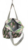 Hand made Vera Tucci Patterned Indian Cotton Zip Closure Tote Bag 17x17 Inches