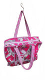 Hand made Vera Tucci Patterned Indian Cotton Zip Closure Tote Bag 17x17 Inches