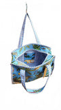 Hand made Vera Tucci Patterned Indian Cotton Zip Closure Tote Bag 17x17 Inches