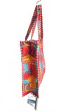 Hand made Vera Tucci Patterned Indian Cotton Zip Closure Tote Bag 17x17 Inches
