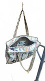 Hand made Vera Tucci Patterned Indian Cotton Zip Closure Tote Bag 17x17 Inches