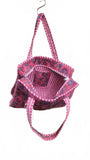 Hand made Vera Tucci Patterned Indian Cotton Zip Closure Tote Bag 17x17 Inches