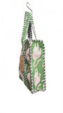 Hand made Vera Tucci Patterned Indian Cotton Zip Closure Tote Bag 14x14x4 Inches