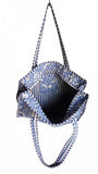 Hand made Vera Tucci Patterned Indian Cotton Zip Closure Tote Bag 17x17 Inches
