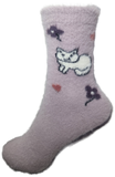 VERA TUCCI LUXURY WOMENS COSY FLUFFY SOCKS RMD2403-07-03 CATS & HEARTS