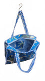 Hand made Vera Tucci Patterned Indian Cotton Zip Closure Tote Bag 17x17 Inches