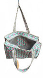 Hand made Vera Tucci Patterned Indian Cotton Zip Closure Tote Bag 17x17 Inches