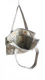 Hand made Vera Tucci Patterned Indian Cotton Zip Closure Tote Bag 17x17 Inches