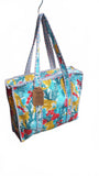 Hand made Vera Tucci Patterned Indian Cotton Zip Closure Tote Bag 17x17 Inches