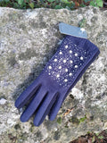 Gloves Brittany Faux Suede Pearl Detail Gloves - KCG28 - Vera Tucci OriginalsAccessories