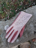 Gloves Brittany Faux Suede Pearl Detail Gloves - KCG28 - Vera Tucci OriginalsAccessories