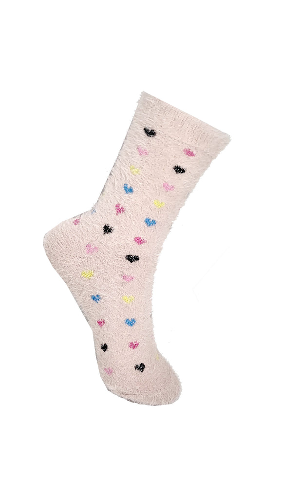 SPARKLY HEARTS VERA TUCCI FLUFFY WINTER SOCKS RMD2305-07-2 NEW FOR AW23!