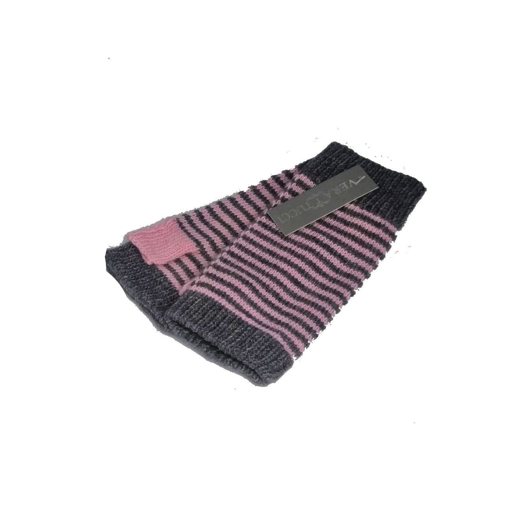 Gloves Striped Fingerless Mittens - G16 - Vera Tucci OriginalsAccessories GREY/PINK