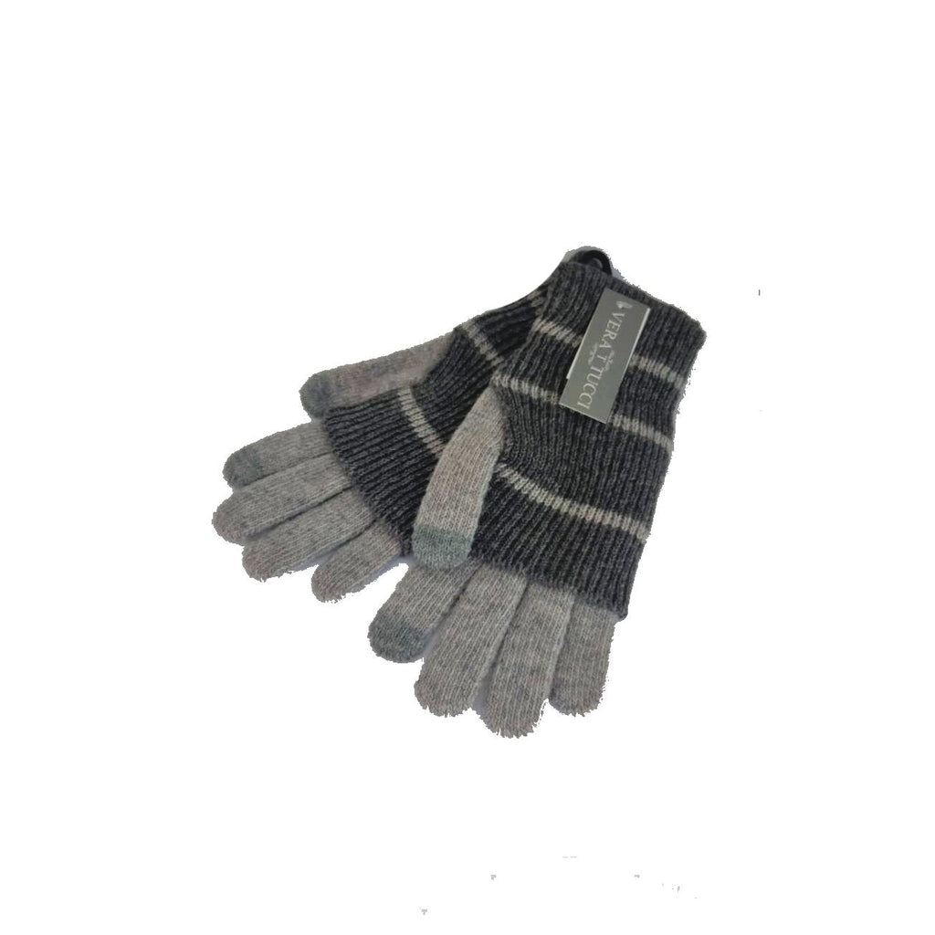 Gloves Ladies Stripe Glove - G11 - Vera Tucci OriginalsAccessories L.GREY/D. GRY