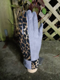 Gloves Riley Leopard Faux Suede Gloves - Vera Tucci OriginalsAccessories