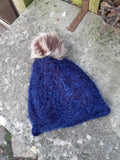 Hat Fluffy Pom Pom Hat - Vera Tucci OriginalsAccessories Navy